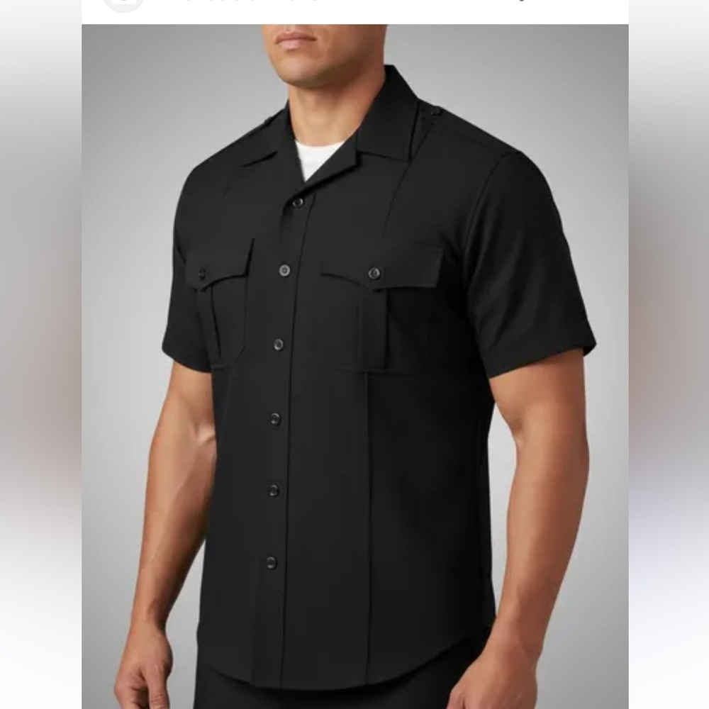 Men's Black Short Sleeve Shirt